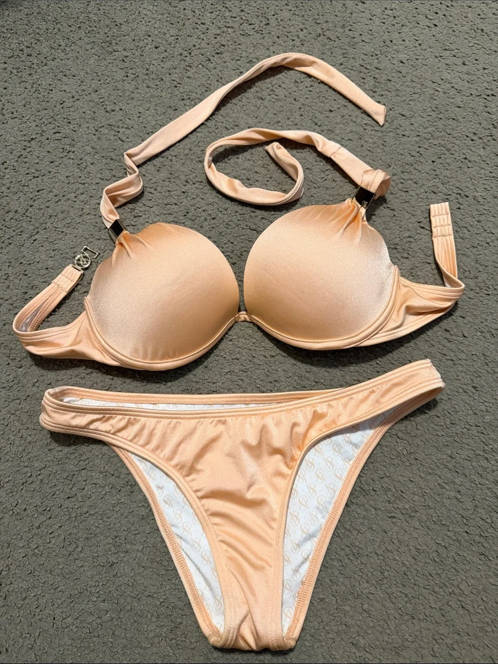 Victoria's Secret Peach Halter Push-Up Bikini Set